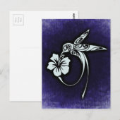 Vogelmotif op blauw briefkaart (Voorkant / Achterkant)