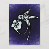 Vogelmotif op blauw briefkaart (Voorkant)