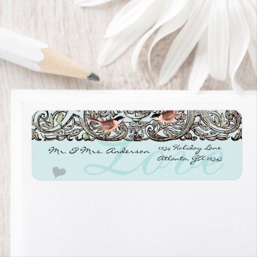 vogelMusical Chickadee Adres Etiket (Insitu)