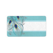 vogelmusical Love Peacock Feather Adres Etiket (Voorkant)