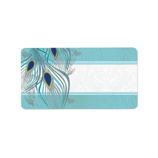  vogelmusical Love Peacock Feather Adres Etiket (Voorkant)