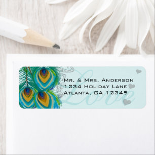 vogelmusical Love Peacock Feather Adres Etiket