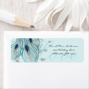 vogelmusical Love Peacock Feather Adres Etiket
