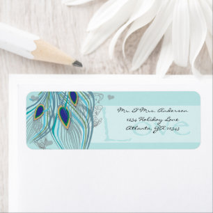 vogelmusical Love Peacock Feather Adres Etiket