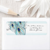  vogelmusical Peacock Feather Address Etiket (Insitu)