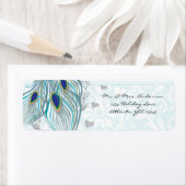  vogelmusical Peacock Feather Address Etiket (Insitu)