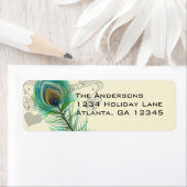  vogelmusical Peacock Feather Address Etiket (Insitu)