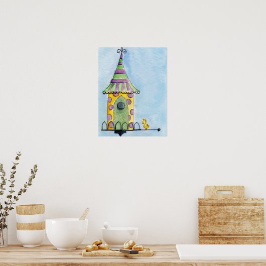 vogelmuur poster (Keuken)