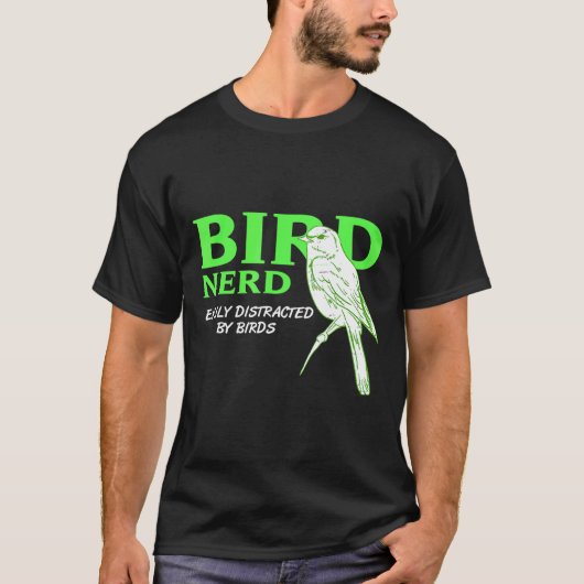 Vogelnerd gemakkelijk afgeleid door Cadeau T-shirt (Voorkant)