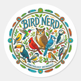 Vogelnerd-logo Ronde Sticker
