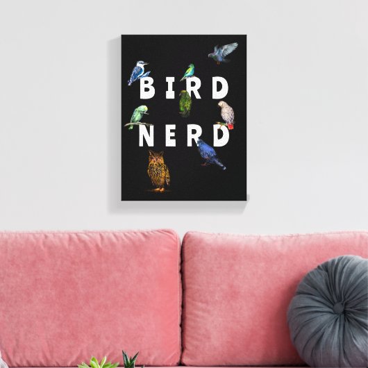 VOGELNERD, papegaaien, uil, duiven, kookaburra Canvas Afdruk (Insitu (Woonkamer))