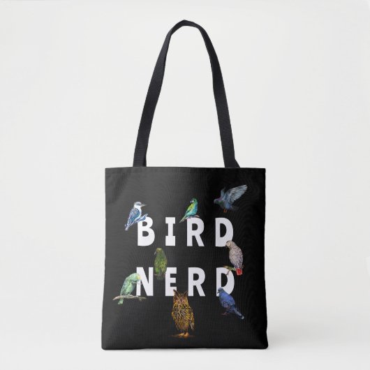 VOGELNERD, papegaaien, uil, duiven, kookaburra Tote Bag (Voorkant)