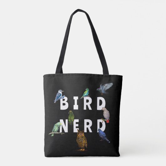 VOGELNERD, papegaaien, uil, duiven, kookaburra Tote Bag (Achterkant)