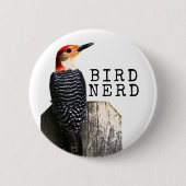 Vogelnerd Roodbuik specht Ronde Button 5,7 Cm (Voorkant)
