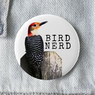 Vogelnerd Roodbuik specht Ronde Button 5,7 Cm