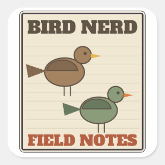 Vogelnerd veldnotities Vogelspotten schets Vierkante Sticker