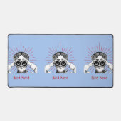 Vogelnerdvrouw verrekijker bureaumat (Voorkant)