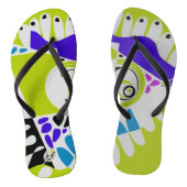 Vogelnest - avocado groen grijs teenslippers (Voetbed)