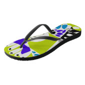 Vogelnest - avocado groen grijs teenslippers (Schuin)