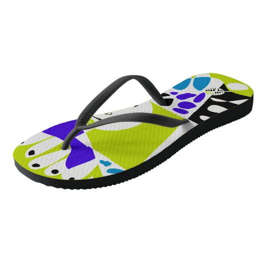 Vogelnest - avocado groen grijs teenslippers (Schuin)