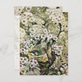 VOGELNEST, BEKIJKEN MET BROEIENDE WITTE SPRINGSTRO AANKONDIGINGSKAART (Voorkant / Achterkant)