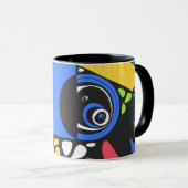 Vogelnest - Blauw Zwart Mok (Voorkant rechts)