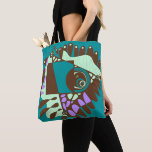 Vogelnest - Blauwgroen groene chocoladebruin Tote Bag