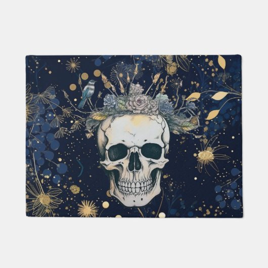 Vogelnest Bloem Kroon Schedel Ontwerp Deurmat (Voorkant)