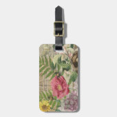 Vogelnest Bloementuin Bloem Vlinder Kunst Bagagelabel (Voorkant verticaal)
