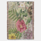 Vogelnest Bloementuin Bloem Vlinder Kunst Deken (Voorkant Verticaal)