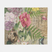 Vogelnest Bloementuin Bloem Vlinder Kunst Fleece Deken (Voorkant (Horizontaal))