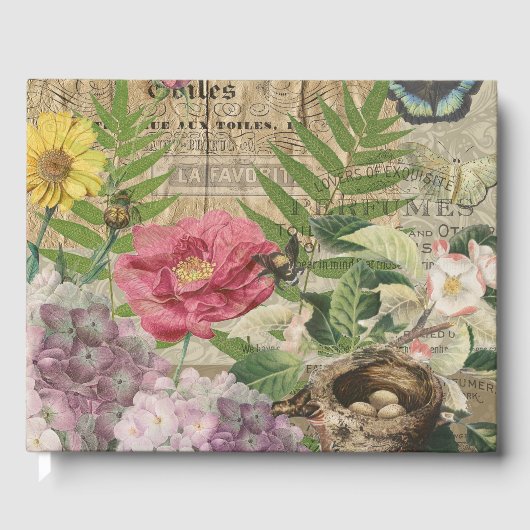Vogelnest Bloementuin Bloem Vlinder Kunst Gastenboek (Voorkant)