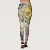 Vogelnest Bloementuin Bloem Vlinder Kunst Leggings (Achterkant)