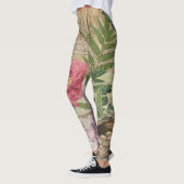 Vogelnest Bloementuin Bloem Vlinder Kunst Leggings (Links)