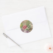 Vogelnest Bloementuin Bloem Vlinder Kunst Ronde Sticker (Envelop)