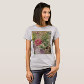 Vogelnest Bloementuin Bloem Vlinder Kunst T-shirt (Voorkant volledig)