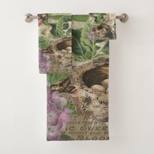 Vogelnest bloementuin Bloemvlinderkunst Bad Handdoek (Insitu)