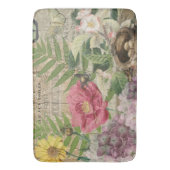 Vogelnest bloementuin Bloemvlinderkunst Badmat (Voorkant Verticaal)