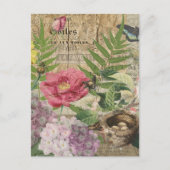 Vogelnest bloementuin Bloemvlinderkunst Briefkaart (Voorkant)