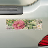 Vogelnest bloementuin Bloemvlinderkunst Bumpersticker (Op auto)