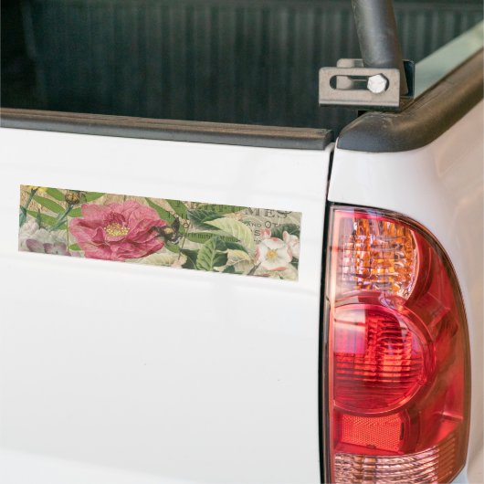 Vogelnest bloementuin Bloemvlinderkunst Bumpersticker (Op Truck)