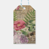 Vogelnest bloementuin Bloemvlinderkunst Cadeaulabel (Achterkant)