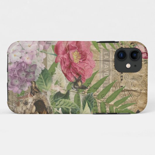 Vogelnest bloementuin Bloemvlinderkunst Case-Mate iPhone Case (Achterkant (horizontaal))