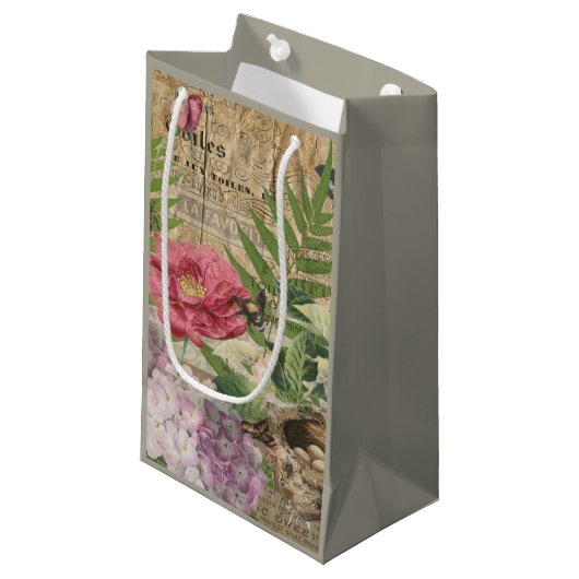 Vogelnest bloementuin Bloemvlinderkunst Klein Cadeauzakje (Voorkant Gekanteld)