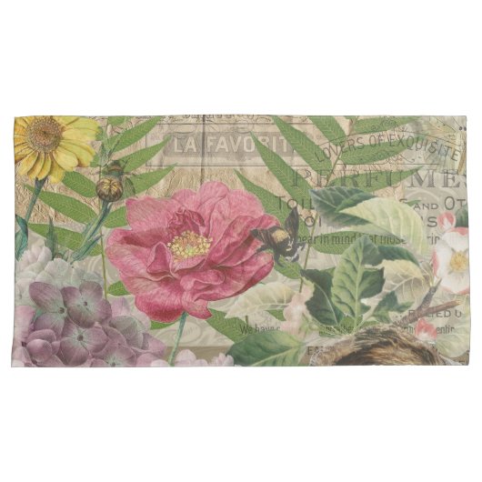 Vogelnest bloementuin Bloemvlinderkunst Kussensloop (Voorkant-Rechts)