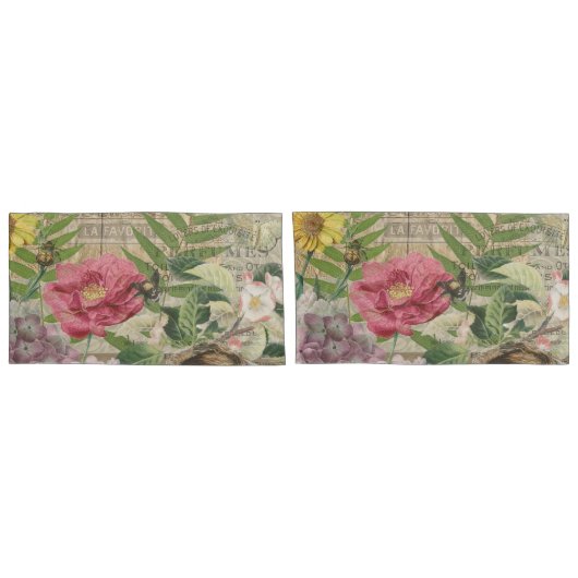 Vogelnest bloementuin Bloemvlinderkunst Kussensloop (Achterkant-Set)