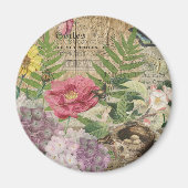 Vogelnest bloementuin Bloemvlinderkunst Magneet (Voorkant)