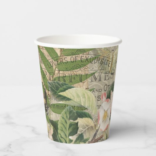 Vogelnest bloementuin Bloemvlinderkunst Papieren Bekers (Achterkant)