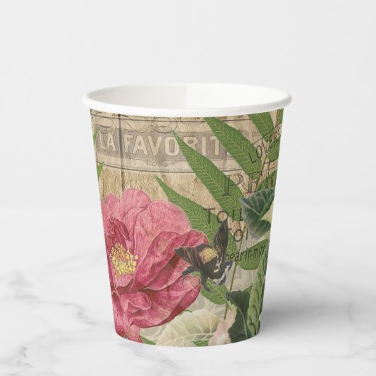 Vogelnest bloementuin Bloemvlinderkunst Papieren Bekers (Links)