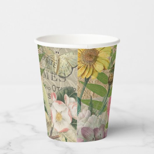 Vogelnest bloementuin Bloemvlinderkunst Papieren Bekers (Rechts)